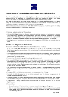 Predogled slike General Terms of Use and Licence Conditions ZEISS Digital Services