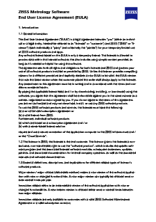Predogled slike ZEISS Metrology Software End User License Agreement (EULA)