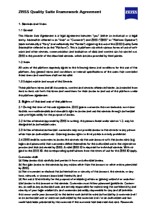 Predogled slike ZEISS Quality Suite Framework Agreement