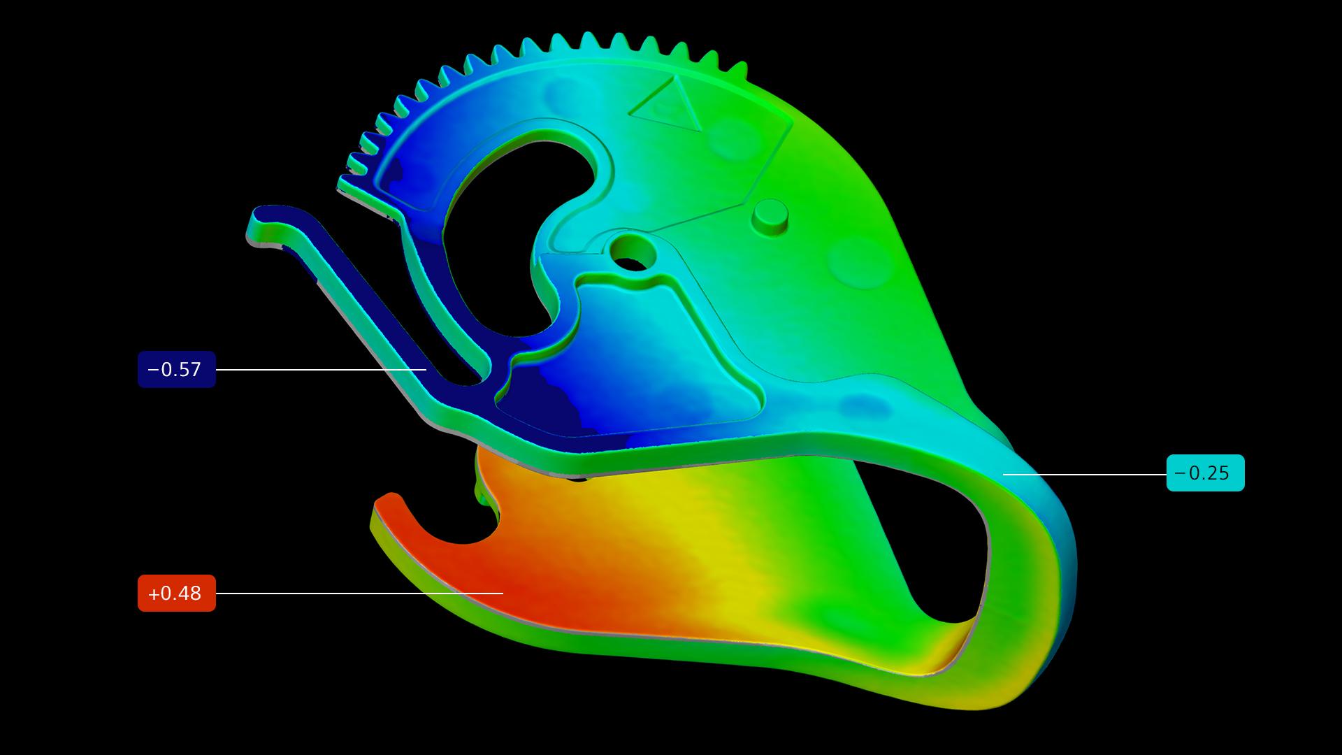 Primerjava med nominalnim in dejanskim stanjem v storitvi ZEISS INSPECT X-Ray